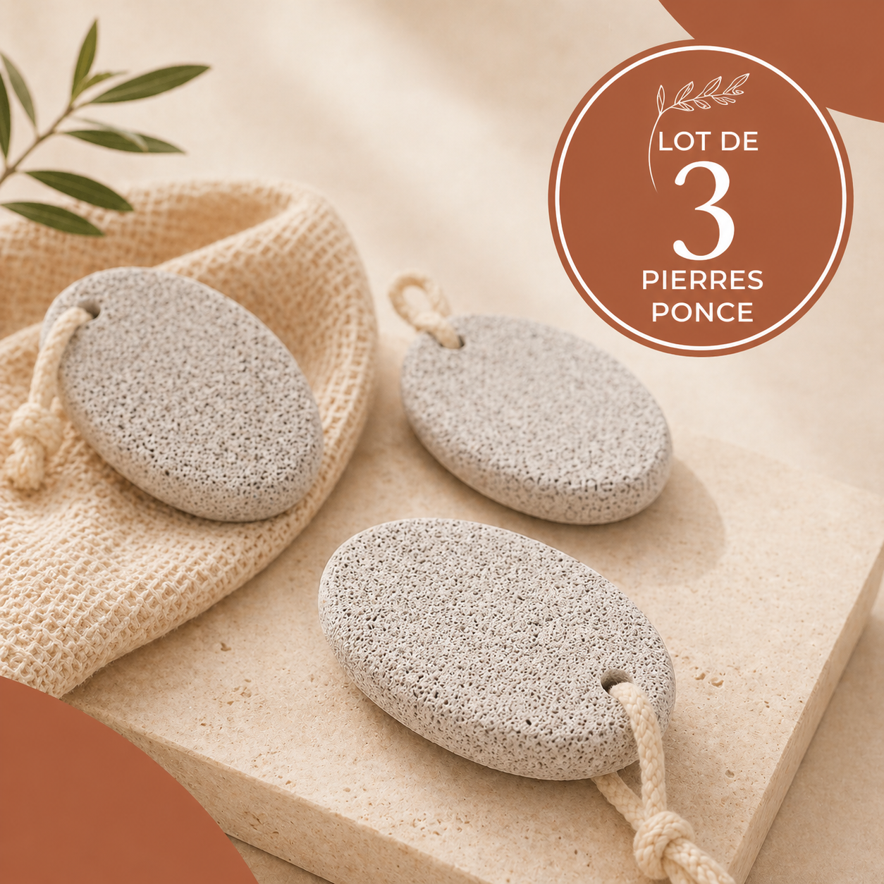 Lot de 3 pierres ponce naturelles – Soin des pieds