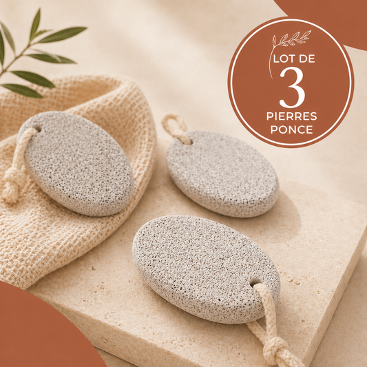 Lot de 3 pierres ponce naturelles – Soin des pieds